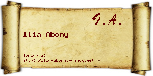 Ilia Abony névjegykártya